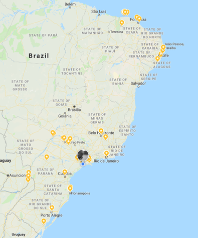 My Google maps in South America